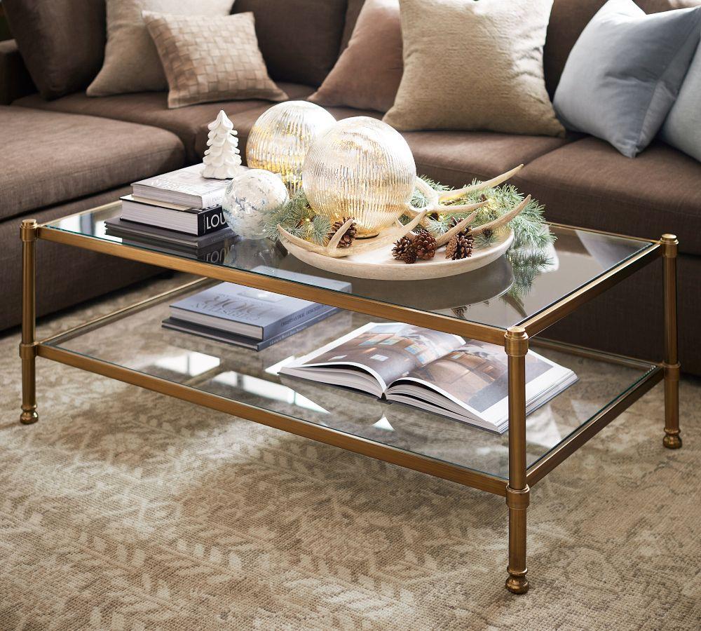 Everson Rectangular Glass Coffee Table 132 cm Pottery Barn Australia
